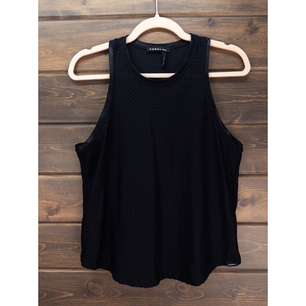 Revolve Koral Aerate Performance Mesh Tank Black Sleeveless Active Top Medium